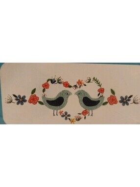 Janlynn Stamped Cross Stitch Pillowcase Pair 20"X30" Wedding Blue Birds Heart